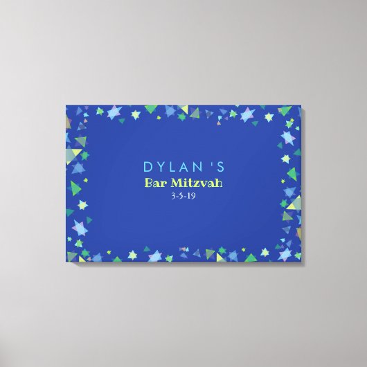 Toile ÉTOILES COLORÉES Barre Bat mitzvah Connexion (Recto)