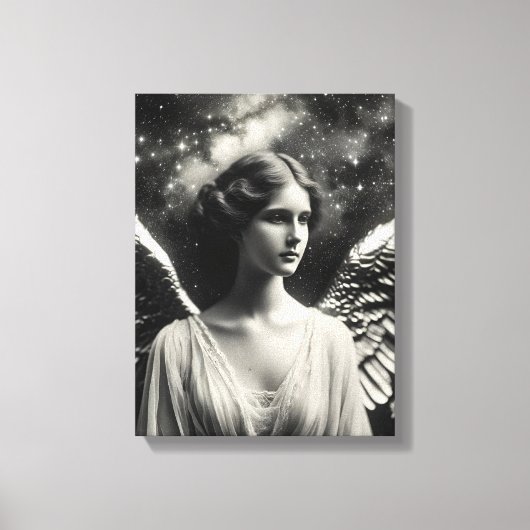 Toile Étoiles d'ange noir et blanc (Recto)