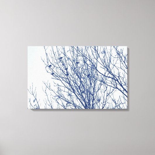 Toile Étoiles dans un arbre - Effet Cyanotype (Recto)