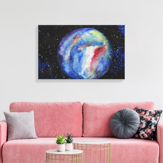 Toile Étoiles de l'espace planète simple (Insitu(Salon))