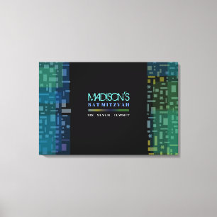 Toile ÉTOILES EN CHUTE & Bat mitzvah CARRÉ Connexion Bur