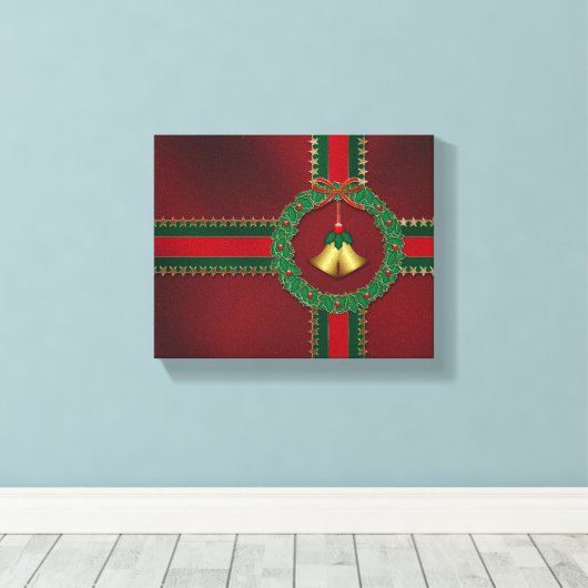 Toile Étoiles et rayures Canvas de Noël Imprimer (Insitu (Plancher de Bois))