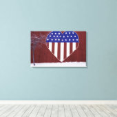 Toile Étoiles et rayures en forme de coeur (Insitu (Plancher de Bois))