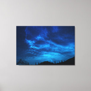 TOILE ÉTOILES LUMINEUSES DANS UN CIEL NOIR ET BLEU