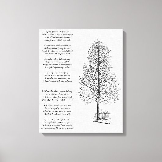 Toile Être fort Comme l'art des arbres et le poème (Recto)