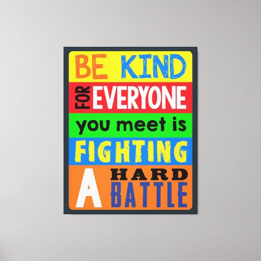 Toile Être gentil / Citation inspirante / Motivationnel (Recto)