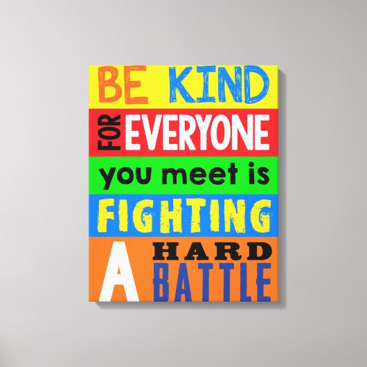 Toile Être gentil / Citation inspirante / Motivationnel (Recto)