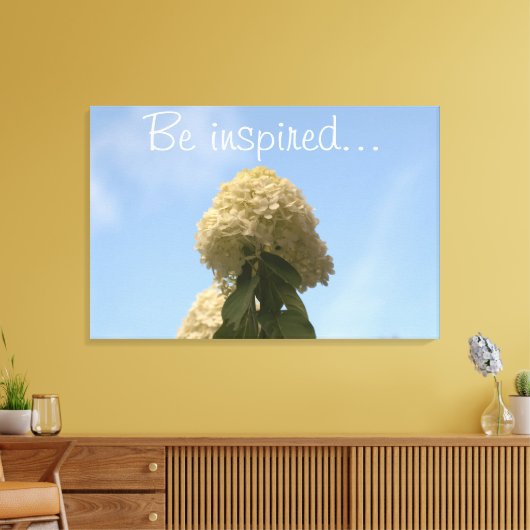 Toile Être inspirée Hydrangea Blue Sky Canvas (Insitu(Salon))