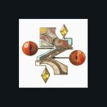 Toile Etude 8. Lighthouse 3d.<br><div class="desc">"Etude 8. Lighthouse" evolved: a striking transition from a minimalist avant-garde sketch to a photorealistic 3D masterpiece. In this 3D improvisation, the geometric forms are reimagined as a precious relic. The composition features polished carnelian spheres, inlaid turquoise, and slices of natural banded agate set within an ornate, filigree bronze frame....</div>