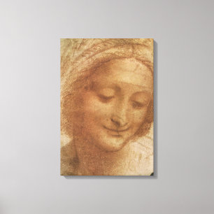Toile Étude de portrait de sainte Anne de Léonard de Vin