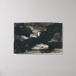 Toile Étude d'un ciel éclairé par la lune opacifié