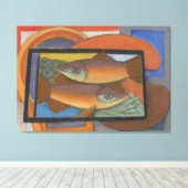 Toile Étude pour Poisson dans une vitrine (Insitu (Plancher de Bois))