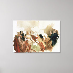 Toile Étude pour une soirée au baron von Spaun's