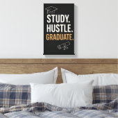 Toile Étudiant Hustle Gradué - Mur étudiant motivationne (Insitu(Chambre))