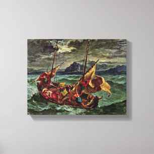 Toile Eugene Delacroix - Christ en mer de la Galilée