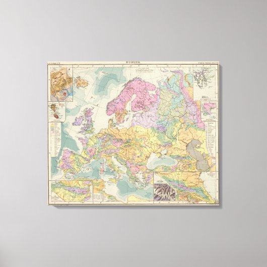 Toile Europe - Carte géologique de l'Europe (Recto)