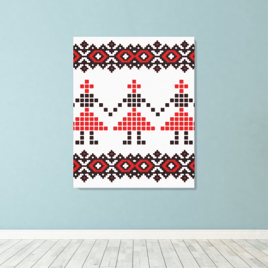 Toile Europe de l'Est Motif, folklore traditionnel, folk (Insitu (Plancher de Bois))