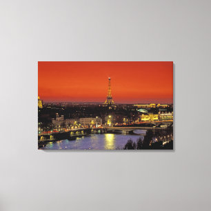 Toile Europe, France, Paris. Vue au coucher du soleil de
