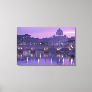 Toile Europe, Italie, Rome. Saint-Pierre et Pont Sant