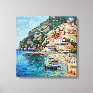 Toile Évasion ensoleillée au bord de mer de Sorrente sur