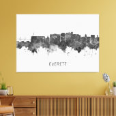 Toile Everett Washington Skyline BW (Insitu(Salon))