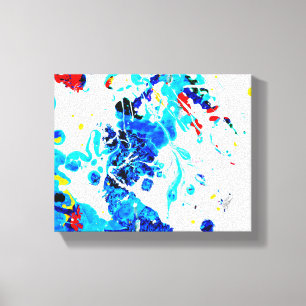 Toile Excitation Viscérale Bleu Blanc Abstrait