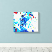 Toile Excitation Viscérale Bleu Blanc Abstrait (Insitu (Plancher de Bois))