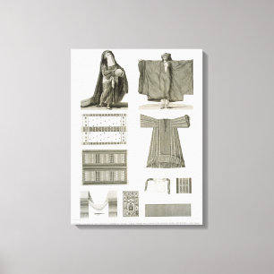 Toile Exemples des costumes en soie et égyptiens, de
