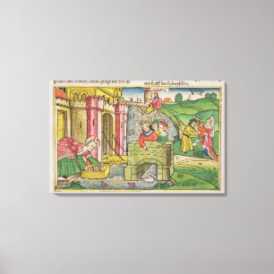 Toile Exode 2 1-6 Moïse étant flotté en bas du Nil et