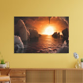 Toile Exoplanet Trappist-1f De Son Côté Nocturne Icy. (Insitu(Salon))