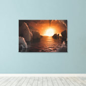 Toile Exoplanet Trappist-1f De Son Côté Nocturne Icy. (Insitu (Plancher de Bois))