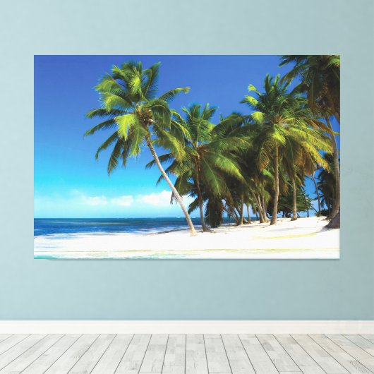 Toile Exotic beach throw pillow (Insitu (Plancher de Bois))