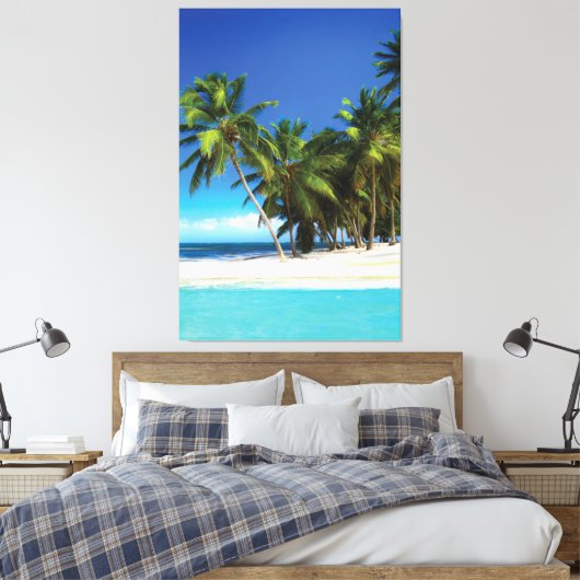 Toile Exotic beach throw pillow (Insitu(Chambre))