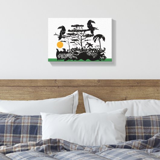 Toile Exotic Toucan and Jungle Scene Canvas Print (Insitu(Chambre))