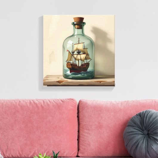 Toile Expédier dans une bouteille (Insitu(Salon))