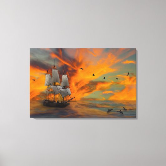Toile Expédition au coucher du soleil (Recto)