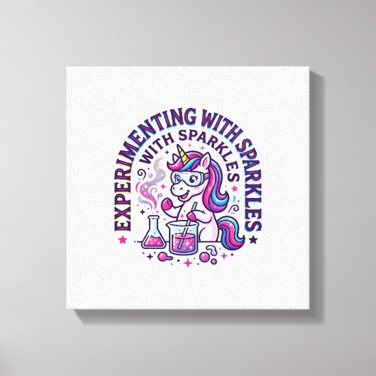 Toile Expérience de licorne avec publicité coupée en sci (Recto)