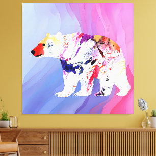 Toile Explorateur Arctique Pastel à l'aquarelle