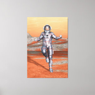 Toile Explorateur de Mars Astronaute Planète Alien Art S
