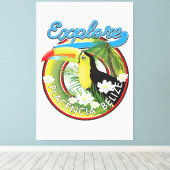 Toile Explorer le logo de voyage de Placencia Belize (Insitu (Plancher de Bois))