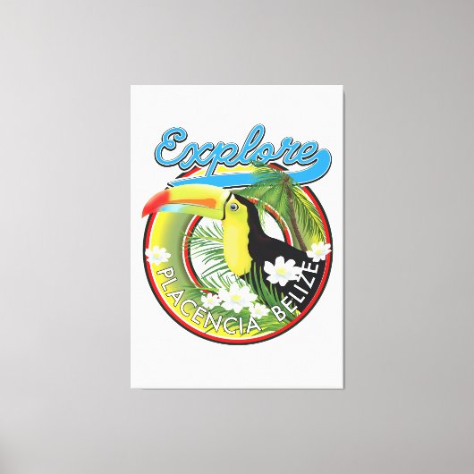 Toile Explorer le logo de voyage de Placencia Belize (Recto)