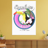 Toile Explorer Tampa Floride logo rétro (Insitu(Salon))