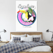 Toile Explorer Tampa Floride logo rétro (Insitu(Chambre))
