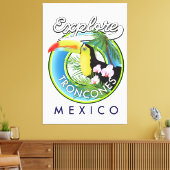 Toile Explorer Troncones Mexique logo rétro (Insitu(Salon))