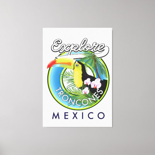 Toile Explorer Troncones Mexique logo rétro (Recto)