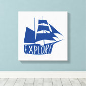 Toile Explorez Sailboat Nursery Art (Insitu (Plancher de Bois))