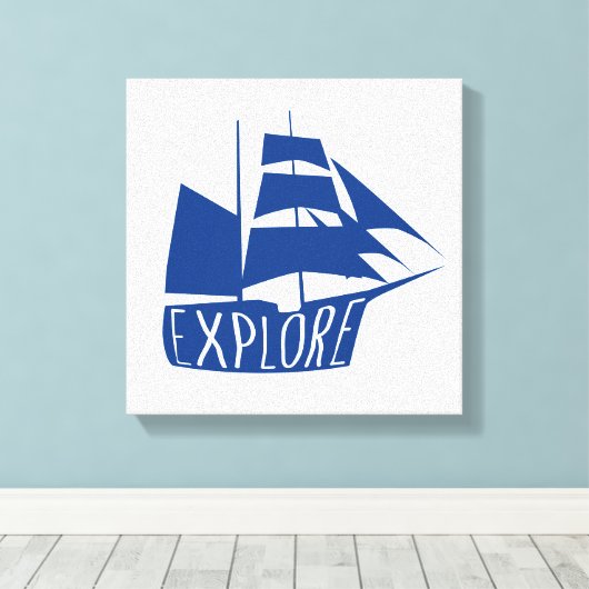 Toile Explorez Sailboat Nursery Art (Insitu (Plancher de Bois))