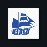 Toile Explorez Sailboat Nursery Art<br><div class="desc">Créez un "Explore Sailboat Nursery Art Canvas Print" pour la pouponnière à thème nautique de votre bébé : 🚢 Sailboat Illustration : Cette impression de toile présente une illustration charmante de voilier qui complète parfaitement votre décor de pépinière à thème nautique. Le voilier ajoute un sentiment d'aventure et d'exploration à...</div>