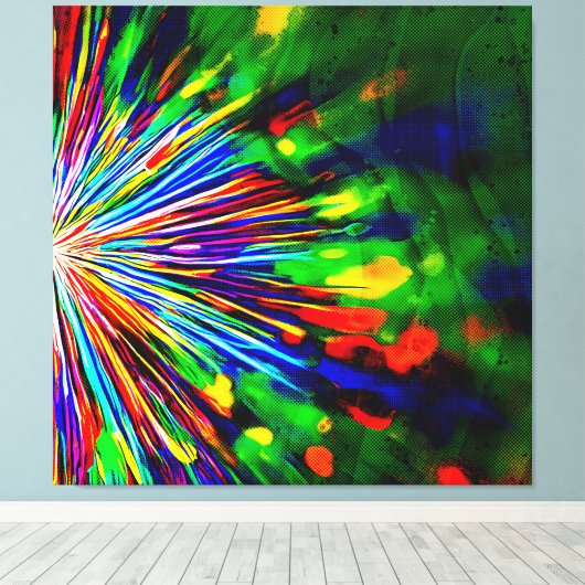 Toile Explosion arc-en-ciel (Insitu (Plancher de Bois))