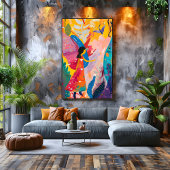 Toile Explosión de Colores: Mujer Naturaleza Favismo